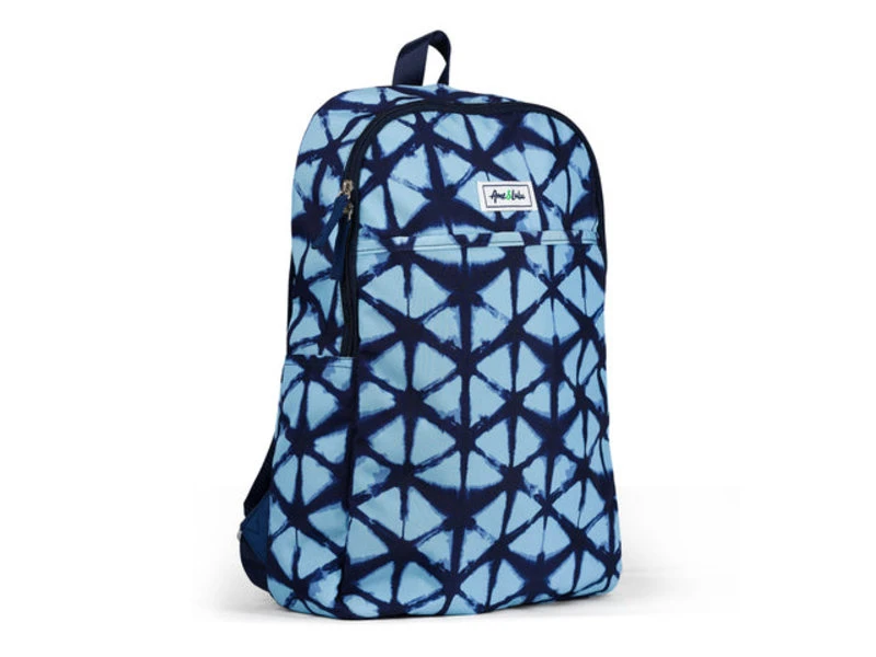 Ame & Lulu Blue Shibori Drop Shot Pickleball Backpack 4 Ame & Lulu Blue Shibori Drop Shot Pickleball Backpack - Image 2