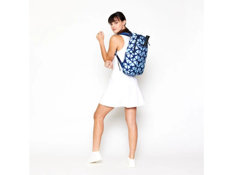 Ame & Lulu Blue Shibori Drop Shot Pickleball Backpack 6 Ame & Lulu Blue Shibori Drop Shot Pickleball Backpack - Image 4