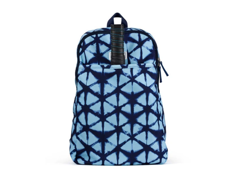 Ame & Lulu Blue Shibori Drop Shot Pickleball Backpack 3 Ame & Lulu Blue Shibori Drop Shot Pickleball Backpack