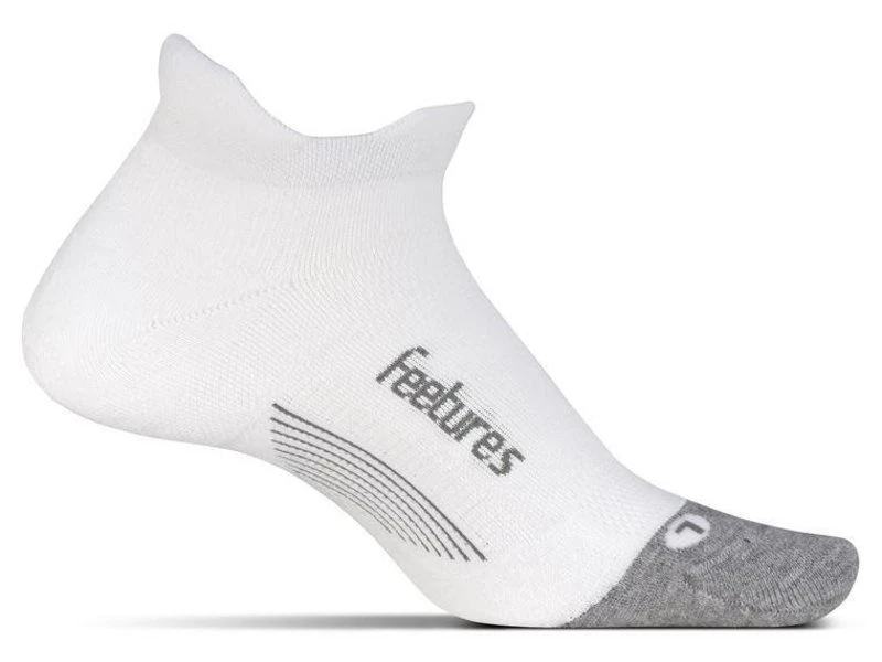 Feetures Elite Light Cushion No Show Tab Socks White/Grey Medium 3 Feetures Elite Light Cushion No Show Tab Socks White/Grey Medium