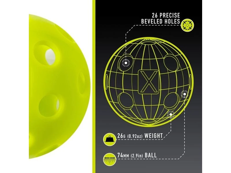 Franklin Franklin X-26 Pickleball X3 Lime Green Indoor 6 Franklin Franklin X-26 Pickleball X3 Lime Green Indoor - Image 4