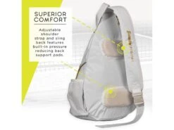 Franklin Pickleball Sling Bag White/Gold -Pickleball Equip Store franklin pickleball sling bag white gold 3