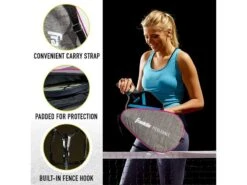 Franklin Protective Paddle Bag Gray/Pnk 12 Franklin Protective Paddle Bag Gray/Pnk -Pickleball Equip Store franklin protective paddle bag gray pnk 4