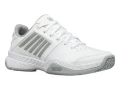 K-Swiss Court Express White/Silver Women's Shoe -Pickleball Equip Store k swiss court express white silver womens shoe 2