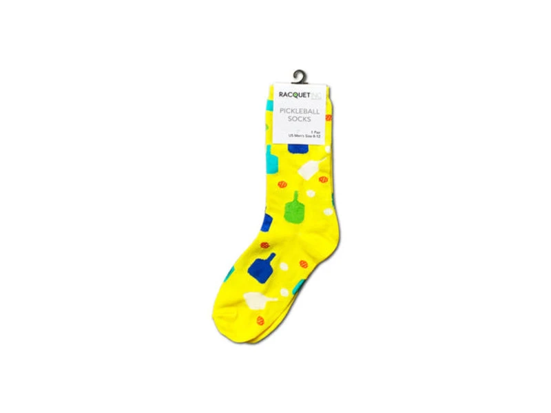 Racquet Inc Mens PICKLEBALL Dress Socks Yellow 3 Racquet Inc Mens PICKLEBALL Dress Socks Yellow