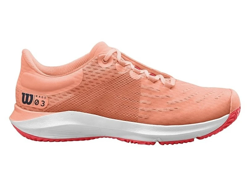 Wilson Kaos 3.0 Women's Tennis Shoes Peach/White 3 Wilson Kaos 3.0 Women's Tennis Shoes Peach/White