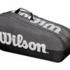 Wilson Team Grey/Black 6 Pack Bag -Pickleball Equip Store wilson team grey black 6 pack bag